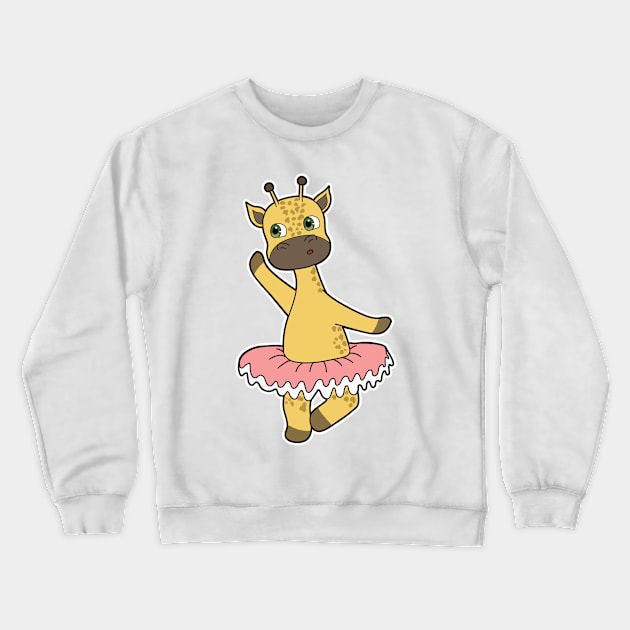 Giraffe as Ballerina at Ballet with Skirt Crewneck Sweatshirt by Markus Schnabel